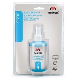Υγρό καθαρισμού MELICONI C-200 CLOTH 200ml και πανί με μικροΐνες για αφαίρεση αποτυπωμάτων & σκόνης