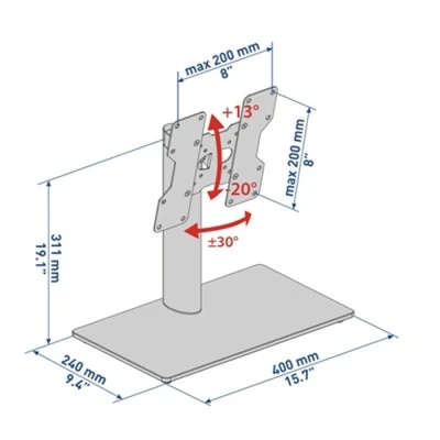 Επιτραπέζια βάση στήριξης MELICONI STAND 100-200 για τηλεοράσεις LED/LCD από 14" - 40" Επιτραπέζια βάση στήριξης MELICONI STAND 100-200 για τηλεοράσεις LED/LCD από 14" - 40"