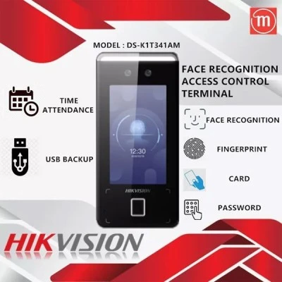  Αυτόνομο τερματικό ελέγχου πρόσβασης (access control) touch free Hikvision DS-K1T341AMF-S  , με αναγνώριση βιομετρικών χαρακτηριστικών προσώπου