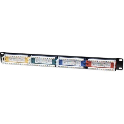 Patch panel κατηγορίας CAT 5e UTP INT 513678 24 θυρών χωρισμένων σε 4 εξάδες διαφορετικών χρωματισμώ