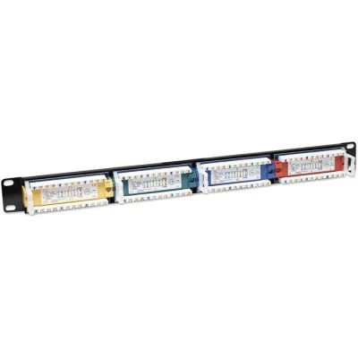 Patch panel κατηγορίας CAT 5e UTP INT 513678 24 θυρών χωρισμένων σε 4 εξάδες διαφορετικών χρωματισμώ