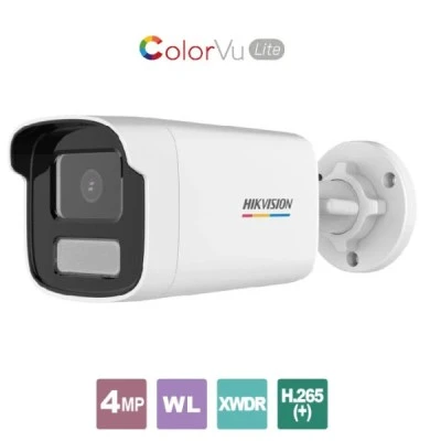 Δικτυακή κάμερα Bullet 4MP ColorVu Lite Hikvision 1/3”, σταθερός φακός 4mm με έγχρωμη εικόνα ημέρα - νύχτα εμβέλεια έως 50m