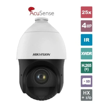 Δικτυακή κάμερα IR Speed Dome Hikvision με ανάλυση εικόνας 4MP AcuSense οπτικό zoom 25x  εμβέλειας ως 100m IP66