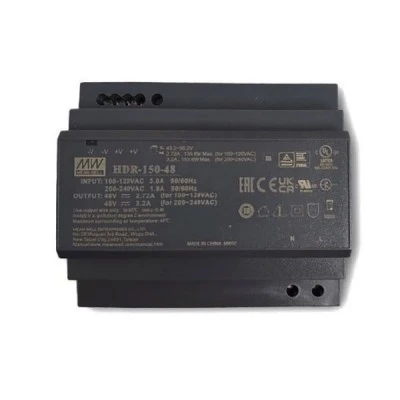 Τροφοδοτικό ράγας Hikvision DS-KAW150-4N  150W για τοποθέτηση σε ράγα DIN, με ρυθμιζόμενη τάση εξόδου 43.2 ~ 55.2 VDC