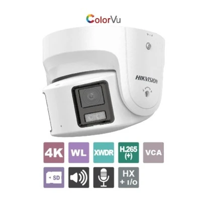 Δικτυακή κάμερα Turret Hikvision 8MP ColorVu πανοραμικής θέασης 180° 2 αισθητήρια 4MP και 2 φακούς 4mm