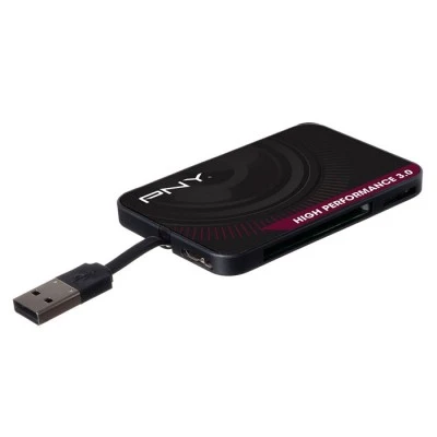 Card Reader USB 3.0 PNY FLASHREAD-HIGPER-BX με ενσωματωμένο καλώδιο USB 2.0