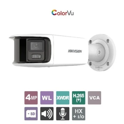 Δικτυακή κάμερα Bullet 4MP Hikvision ColorVu πανοραμικής θέασης 180°αποτελούμενη από 2 αισθητήρια 2MP & 2 φακούς 2.8mm IP67