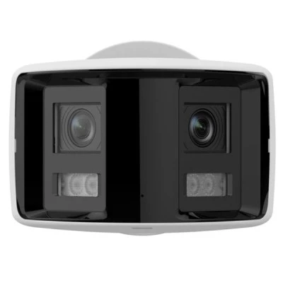 Δικτυακή κάμερα Bullet 4MP AcuSense Hikvision πανοραμικής θέασης 180° με  2 αισθητήρια 2MP & 2 φακούς 2.8mm με ενσωματωμένο μικρόφωνο IP67
