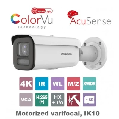 Δικτυακή κάμερα Bullet Hikvsion με ανάλυση εικόνας 8MP (4K) Smart Hybrid Light ColorVu εμβέλειας ως 60m IK10 IP67