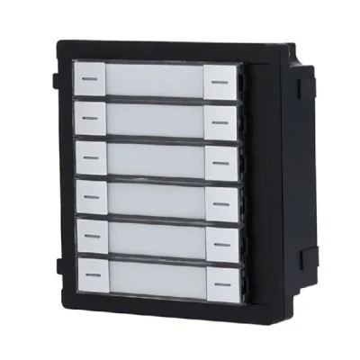 Nametag module Hikvsion DS-KD-K12 2 καλωδίων για modular μπουτονιέρα εισόδου Intercom με 6 διπλά φυσικά μπουτόν κλήσης
