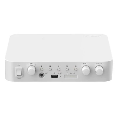 Δικτυακός (IP) ενισχυτής Hikvision DS-QAE1A80G1-VB παρέχει ονομαστική ισχύ 80W και 2 εξόδους constant voltage 100V