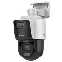 Διπλή δικτυακή κάμερα TandemVu Hikvision μια σταθερή πανοραμική κάμερα 4MP & μια κινητή (ptz) 4MP με εμβέλεια 30m IP66