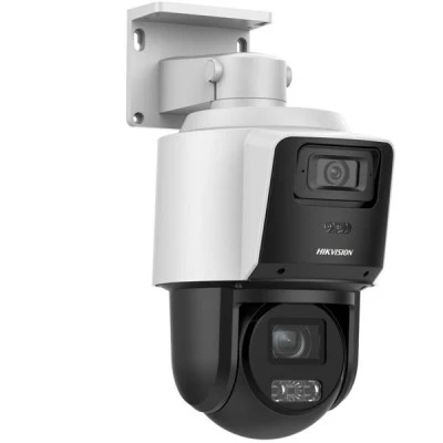 Διπλή δικτυακή κάμερα TandemVu Hikvision μια σταθερή πανοραμική κάμερα 4MP & μια κινητή (ptz) 4MP με εμβέλεια 30m IP66