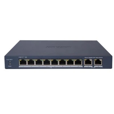 Smart Managed Ethernet Hikvision DS-3E1510P-EI/M 10 port Gigabit Switch, 8 x 1000 PoE+ 30W 