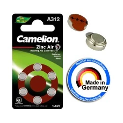 Μπαταρία ακουστικών βαρηκοΐας A312-Bp6 Camelion 1.4V A312 σε blister 6 τεμαχίων