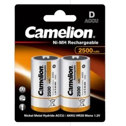 Μπαταρίες επαναφορτιζόμενες D Camelion Ni-MH 1.2V 2500mAh Nh-D2500-BP2 συσκευασία 2 τεμαχίων