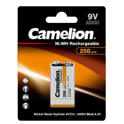 Μπαταρία επαναφορτιζόμενη 9V Camelion Ni-MH 1.2V 250mAh Nh9V250-Bp1 1 τεμάχιο