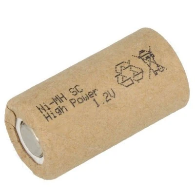 Μπαταρία επαναφορτιζόμενη NI MH 2000mAh SUB C χωρίς λαμάκια κόλλησης με επίπεδη κορυφή