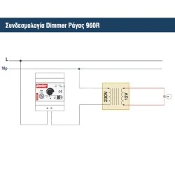 Dimmer ράγας Century Control 960R για επαγωγικά φορτία, 100–1000VA, 4 modules