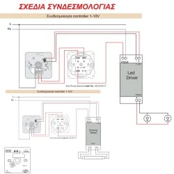 Controller μαύρο ματ χωνευτό Century Control 1–10V με διακόπτη Α/Ρ & αναλογική είσοδο 1–10VDC
