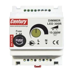 Ρυθμιστής dimmer LED φωτισμού ράγας 15-300Watt 4 modul Century Control 300R Ρυθμιστής dimmer LED φωτισμού ράγας 15-300Watt 4 modul Century Control 300R
