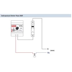 Ρυθμιστής dimmer LED φωτισμού ράγας 15-300Watt 4 modul Century Control 300R