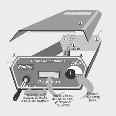 Επιτραπέζιος Dimmer Σειράς 17 για Ανεμιστήρες & Εξαεριστήρες 100–1000W , Century Control Επιτραπέζιος Dimmer Σειράς 17 για Ανεμιστήρες & Εξαεριστήρες 100–1000W , Century Control