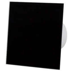 Εξαεριστήρας μπάνιου AirRoxy Standard 10W 230V Ø125 140 m³/h 50Hz 36db με μαύρη γυάλινη πρόσοψη