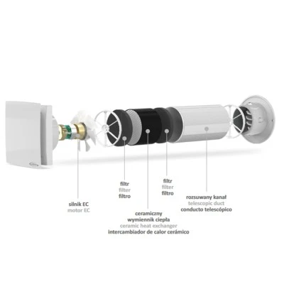 Εναλλάκτης θερμότητας AIRROXY aRheat Ø100 2,5-4W για κάλυψη18-40m³/h με καλώδιο και τηλεχειριστήριο Εναλλάκτης θερμότητας AIRROXY aRheat Ø100 2,5-4W για κάλυψη18-40m³/h με καλώδιο και τηλεχειριστήριο