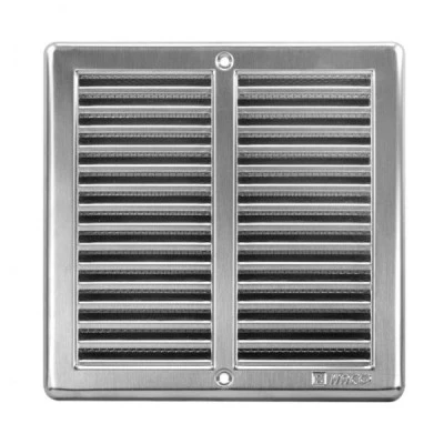Περσίδα εξαερισμού ανοξείδωτη NVM 255x255mm με πλαίσιο και πλέγμα 250x250