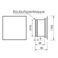 Εξαεριστήρας MM-P 18W 230V 50Hz 169m³/h Φ100 γραφίτης γυαλί επίτοιχης τοποθέτησης