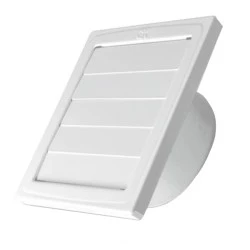 Περσίδα εξαερισμού βαρύτητας 150x150mm Φ100 μεταλλική λευκή μεγάλης αντοχής σε υψηλές θερμοκρασίες