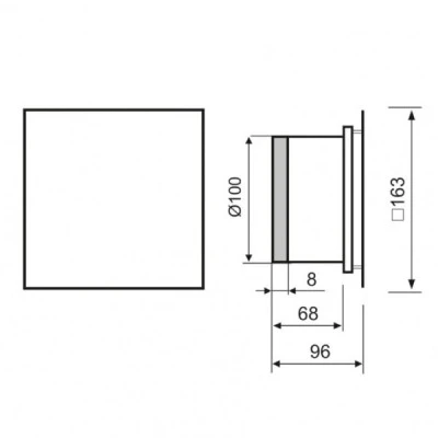 Εξαεριστήρας MMP-UE 5,5W 230V 100m³/h Φ100/100 γκρι λεπτομέρειες επίτοιχης τοποθέτησης Εξαεριστήρας MMP-UE 5,5W 230V 100m³/h Φ100/100 γκρι λεπτομέρειες επίτοιχης τοποθέτησης