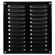 Περσίδα εξαερισμού μαύρη ορθογώνια 260x280mm Europlast MR2628M με πλέγμα προστασίας