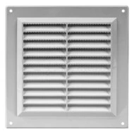Περσίδα εξαερισμού λευκή 150x150mm πλαστική τετράγωνή Europlast VR1515 με πλέγμα προστασίας