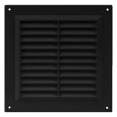 Περσίδα εξαερισμού μαύρη 150x150mm πλαστική τετράγωνή Europlast VR1515M με πλέγμα προστασίας Περσίδα εξαερισμού μαύρη 150x150mm πλαστική τετράγωνή Europlast VR1515M με πλέγμα προστασίας