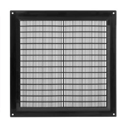 Περσίδα εξαερισμού μαύρη 250x250mm πλαστική τετράγωνή Europlast VR2525M με πλέγμα προστασίας