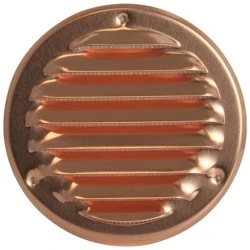 Περσίδα εξαερισμού στρόγγυλη χάλκινη Φ125mm Europlast MR125CU με πλέγμα προστασίας