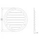 Περσίδα εξαερισμού στρόγγυλη inox Φ100mm Europlast MR100I με πλέγμα προστασίας