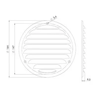 Περσίδα εξαερισμού στρόγγυλη inox Φ125mm Europlast MR125i με πλέγμα προστασίας