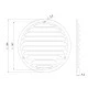 Περσίδα εξαερισμού στρόγγυλη inox Φ125mm Europlast MR125i με πλέγμα προστασίας