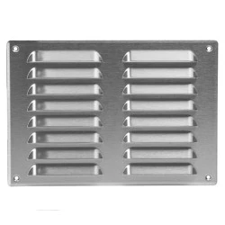 Περσίδα εξαερισμού inox γαλβανιζέ ορθογώνια 260x190mm Europlast MR2619i με πλέγμα προστασίας