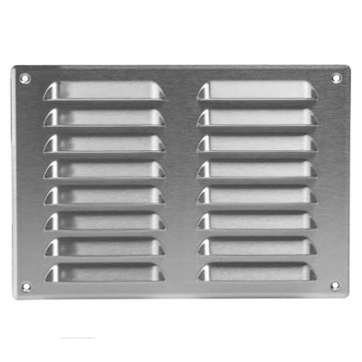 Περσίδα εξαερισμού inox γαλβανιζέ ορθογώνια 260x190mm Europlast MR2619i με πλέγμα προστασίας