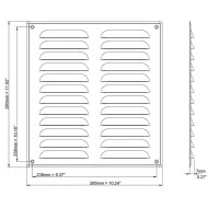 Περσίδα εξαερισμού inox ορθογώνια 260x280mm Europlast MR2628I με πλέγμα προστασίας Περσίδα εξαερισμού inox ορθογώνια 260x280mm Europlast MR2628I με πλέγμα προστασίας