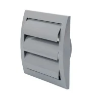 Περσίδα εξαερισμού Europlast ND15Z 190x190mm Ø150mm γκρι πλαστική με πλέγμα προστασίας