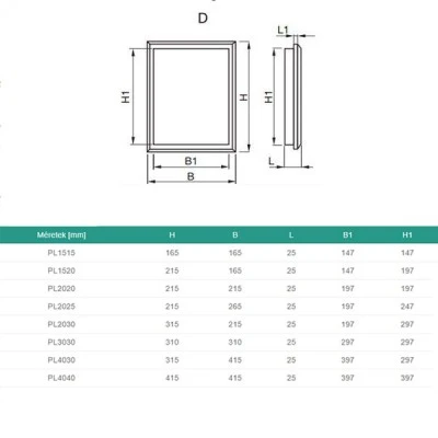 Πορτάκι πρόσβασης Europlast PL2025 200x250mm λευκό πλαστικό