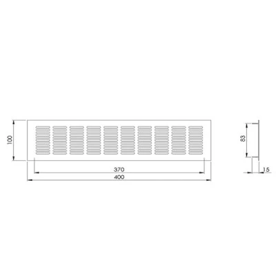 Περσίδα εξαερισμού ορθογώνια χρυσή 100x400mm Europlast RA1040G με πλέγμα προστασίας Περσίδα εξαερισμού ορθογώνια χρυσή 100x400mm Europlast RA1040G με πλέγμα προστασίας