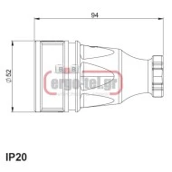 Βιομηχανικό φις σούκο θηλυκό καουτσούκ 16A 250V~ IP44 PCE 2510-S