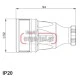 Βιομηχανικό φις σούκο θηλυκό καουτσούκ 16A 250V~ IP44 PCE 2510-S