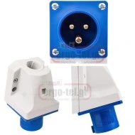 Βιομηχανικός ρευματολήπτης τοίχου PCE 513-6 3x16A (αρσενικό) μονοφασικός 230V με IP44